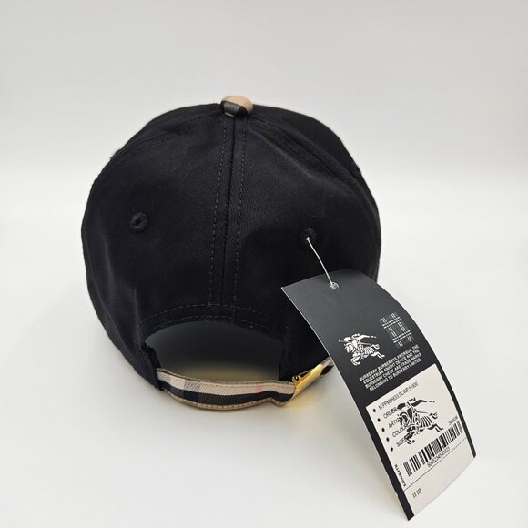 NWT BURBERRY Equestrian Knight Cap Black Gold TB Embroidered - OSFM Rare Drop!! main image 7